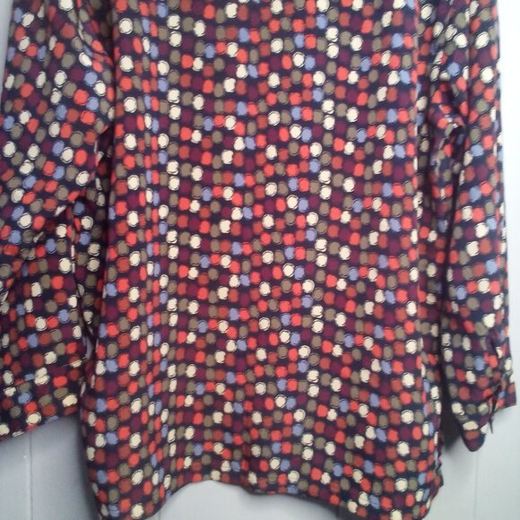 Selene Sport Blouse XL Button Up Long Sleeve Circles Colorful - Picture 13 of 14